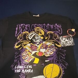 Kids Graphic Tee in Black and Purple